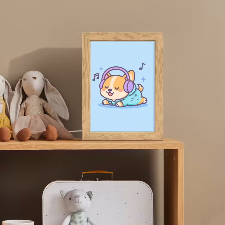 Corgi - Koptelefoon - Blauw - Muzieknoten Light Box met kabel klein -sfeer2_kind
