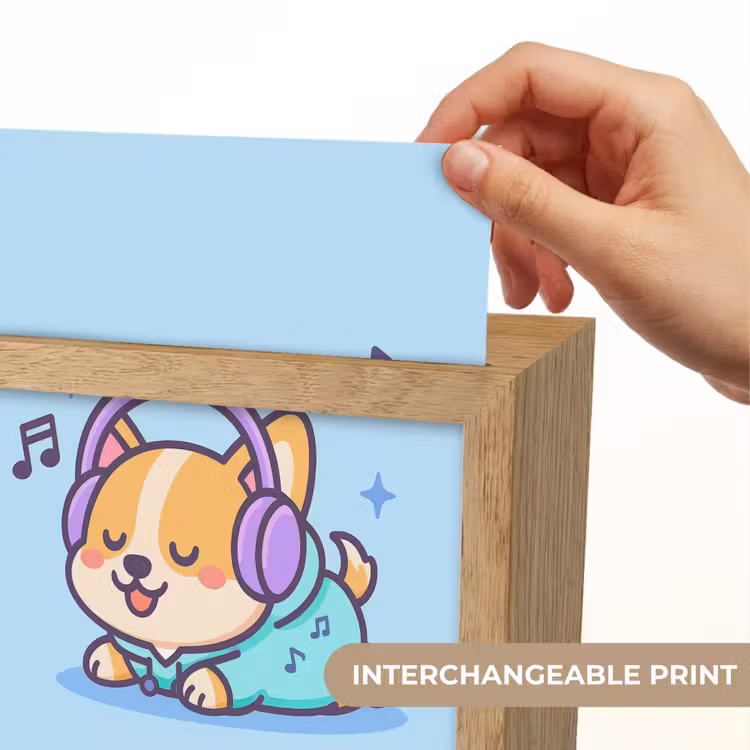 Corgi - Koptelefoon - Blauw - Muzieknoten Light Box met kabel (Kinderlampje) klein -USP_websiteprintEN