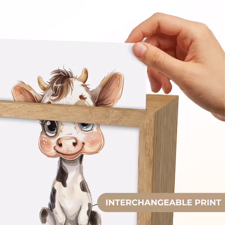 Koe - Baby dier - Boerderij dieren Light Box met kabel (Kinderlampje) klein -USP_websiteprintEN