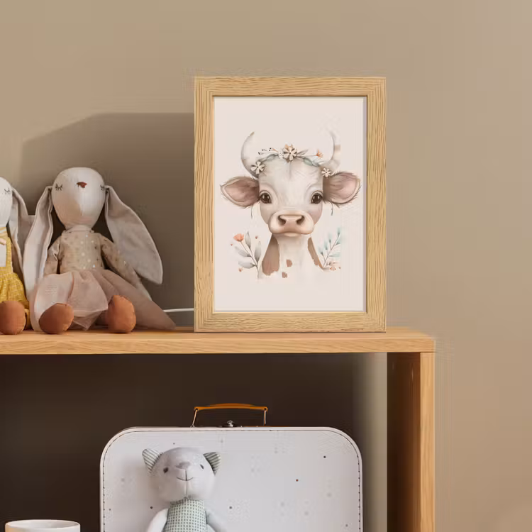 Koe - Bohemian - Kalfje - Bloemen Light Box met kabel klein -sfeer2_kind