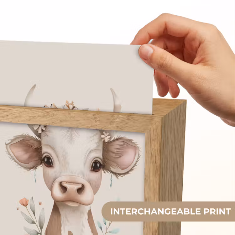 Koe - Bohemian - Kalfje - Bloemen Light Box met kabel (Kinderlampje) klein -USP_websiteprintEN