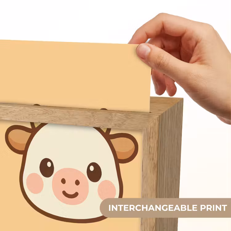 Koe - Oranje - Cartoon Light Box met kabel (Kinderlampje) klein -USP_websiteprintEN