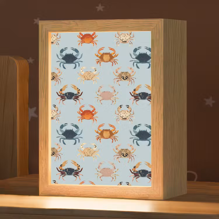Krabben - Speels - Kleurrijk Light Box met kabel (Kinderlampje) klein 904 -zzz_3d_website