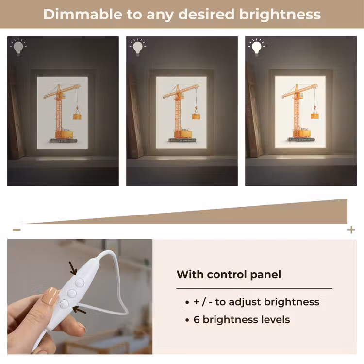 Kraan - Oranje - Scheepscontainer Light Box met kabel (Kinderlampje) klein -USP_dimbaarEN