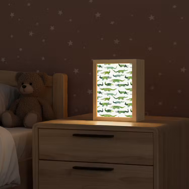 krokodillen - Speels - Groen Light Box met kabel (Kinderlampje) klein 904 -sfeer1_kind