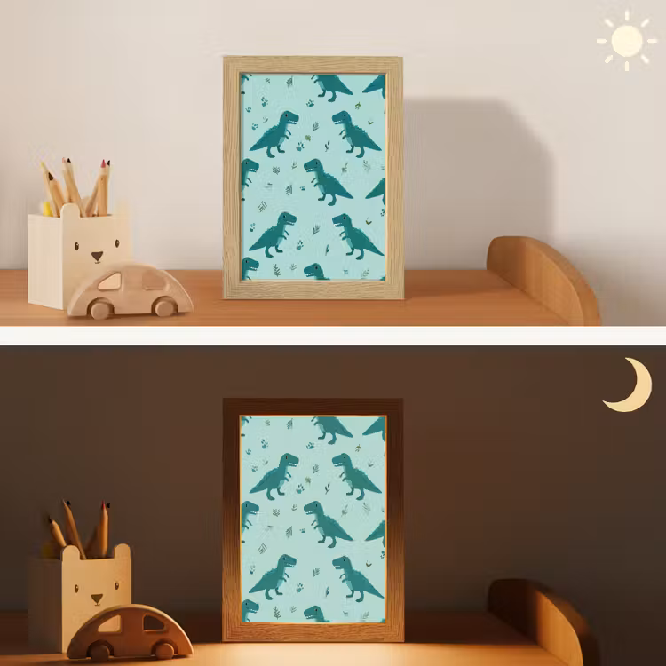 Donkergroen - Dinosaurussen - Afdrukken - Bladeren Light Box met kabel klein -sfeer3_kind