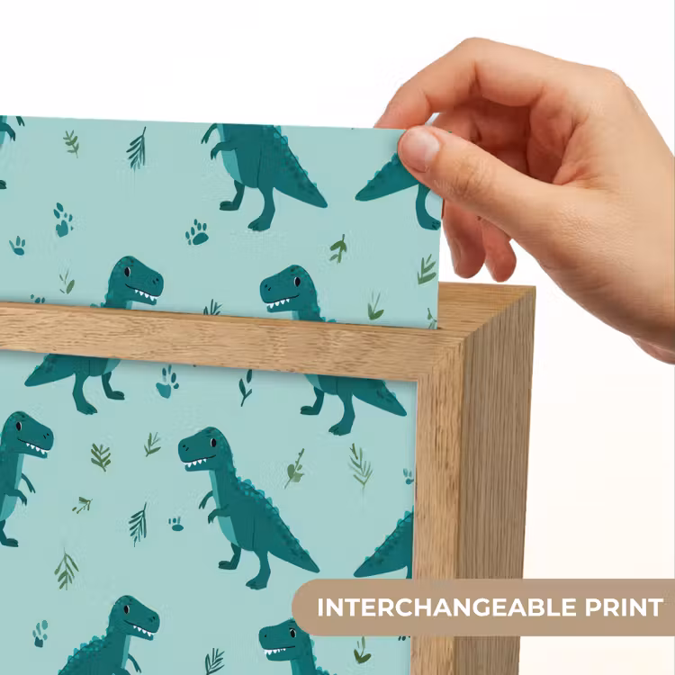 Donkergroen - Dinosaurussen - Afdrukken - Bladeren Light Box met kabel (Kinderlampje) klein -USP_websiteprintEN