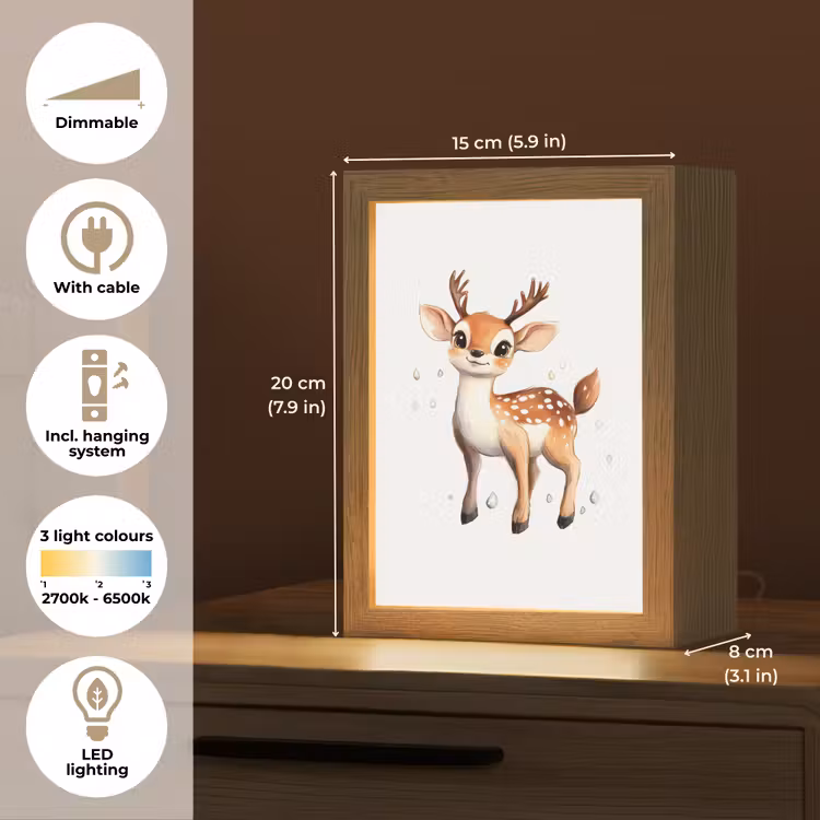 Hert - Dier - Bruin Light Box met kabel (Kinderlampje) klein -USP_EN