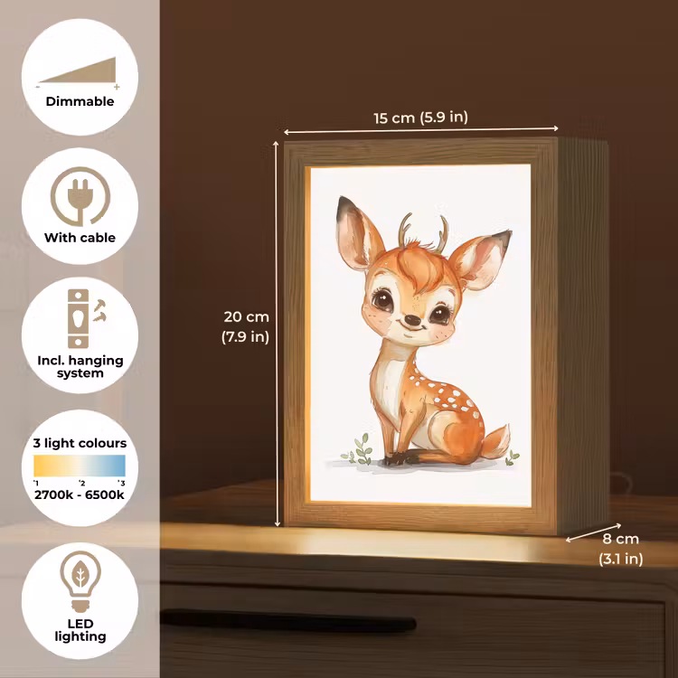 Hert - Baby - Dieren Light Box met kabel (Kinderlampje) klein -USP_EN