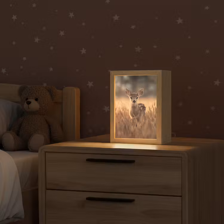 Hert - Graanveld - Bruin Light Box met kabel klein -sfeer1_kind