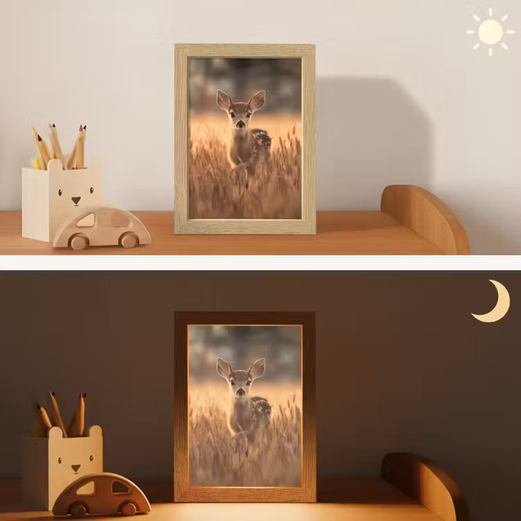 Hert - Graanveld - Bruin Light Box met kabel klein -sfeer3_kind