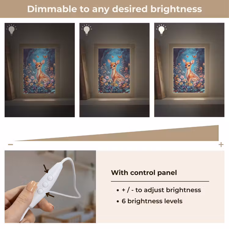 Hert - Magisch - Sprookjesbos Light Box met kabel (Kinderlampje) klein -USP_dimbaarEN