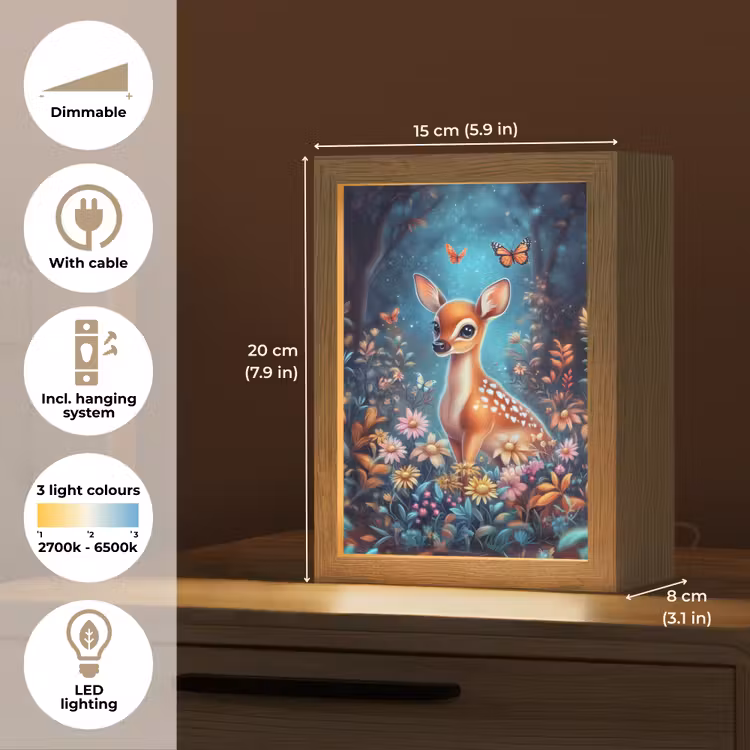 Hert - Magisch - Sprookjesbos Light Box met kabel (Kinderlampje) klein -USP_EN