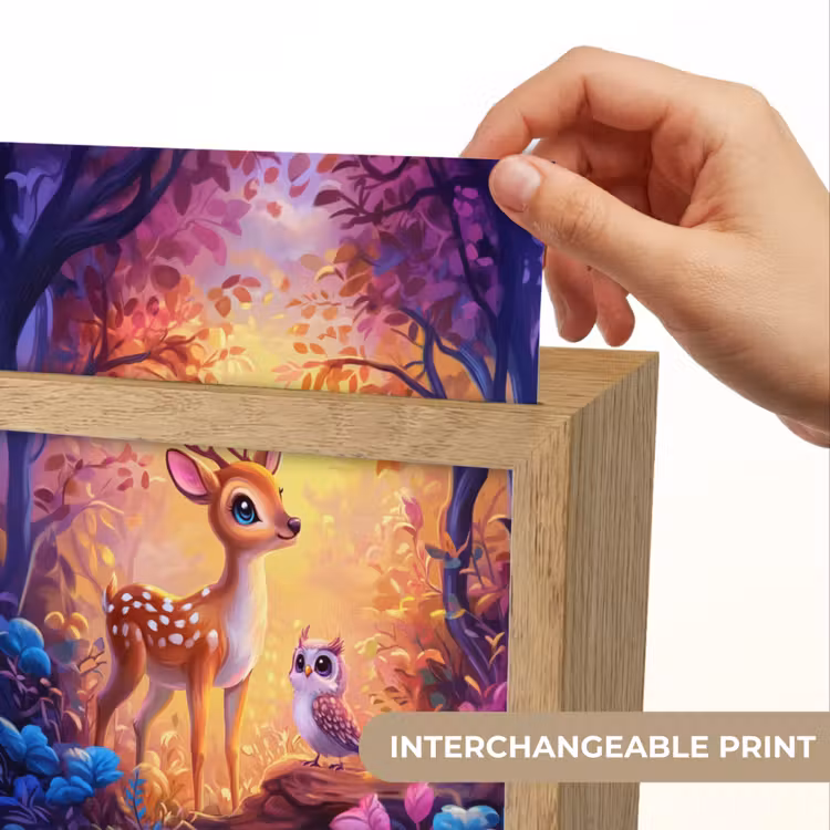 Hertje - Uil - Fantasie - Bos Light Box met kabel (Kinderlampje) klein -USP_websiteprintEN