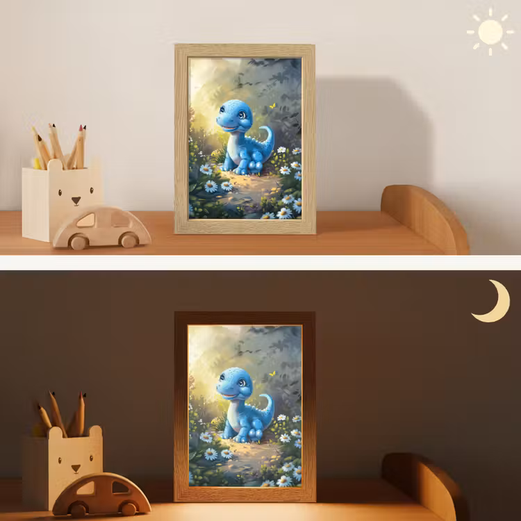 Dino - Blauw - Baby - Dinosaurus Light Box met kabel klein -sfeer3_kind