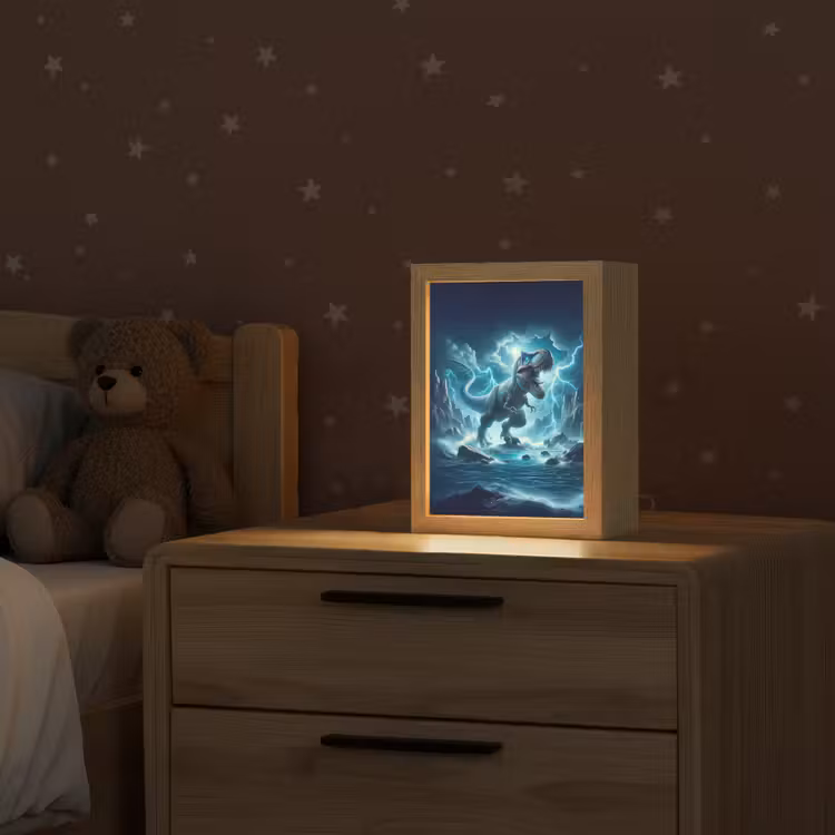 Dino - Blauw - Jongens Light Box met kabel klein -sfeer1_kind