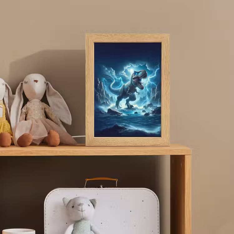 Dino - Blauw - Jongens Light Box met kabel klein -sfeer2_kind