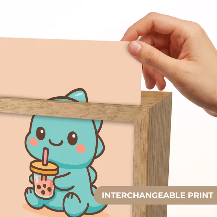 Dino - Boba - kawaii - Oranje Light Box met kabel (Kinderlampje) klein -USP_websiteprintEN