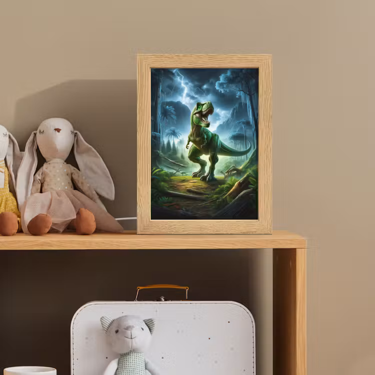 Dino - Jongens - Groen - Blauw - T-Rex Light Box met kabel klein -sfeer2_kind