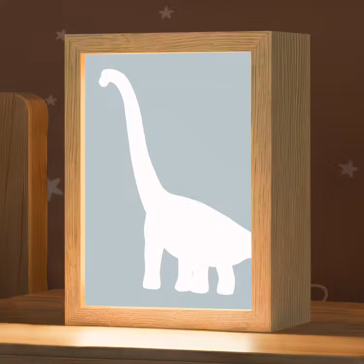 Dino - Brachiosaurus - Dinosaurus - Blauw Light Box met kabel klein -zzz_3d_website