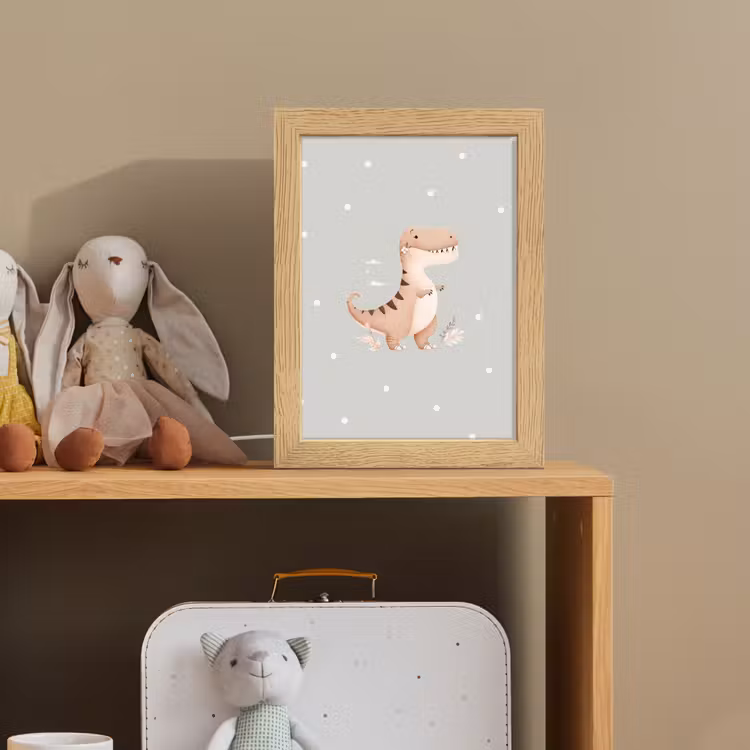 Dino - Bloemen - Blauw - Stippen Light Box met kabel klein -sfeer2_kind