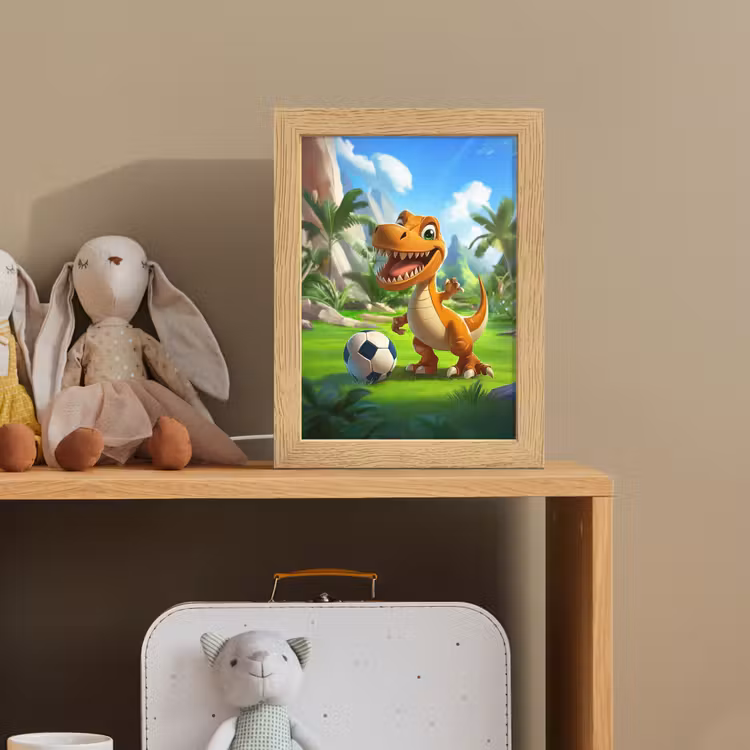 Dino - Voetbal - Groen Light Box met kabel klein -sfeer2_kind