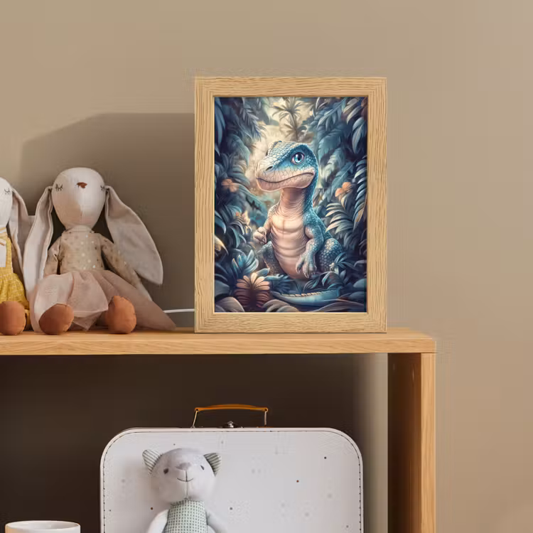 Dino - Jungle - Blauw Light Box met kabel klein -sfeer2_kind