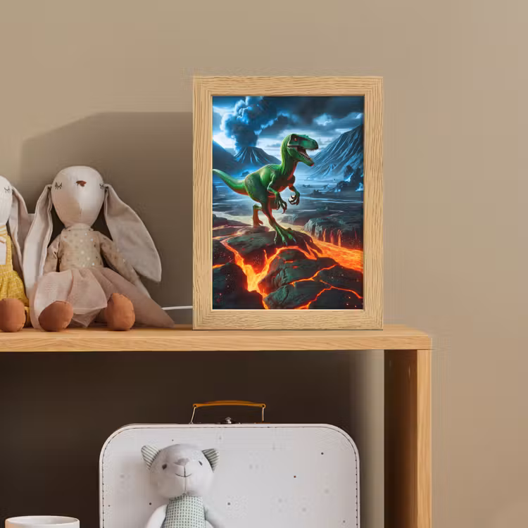 Dino - Lava - Groen - Jongens Light Box met kabel klein -sfeer2_kind