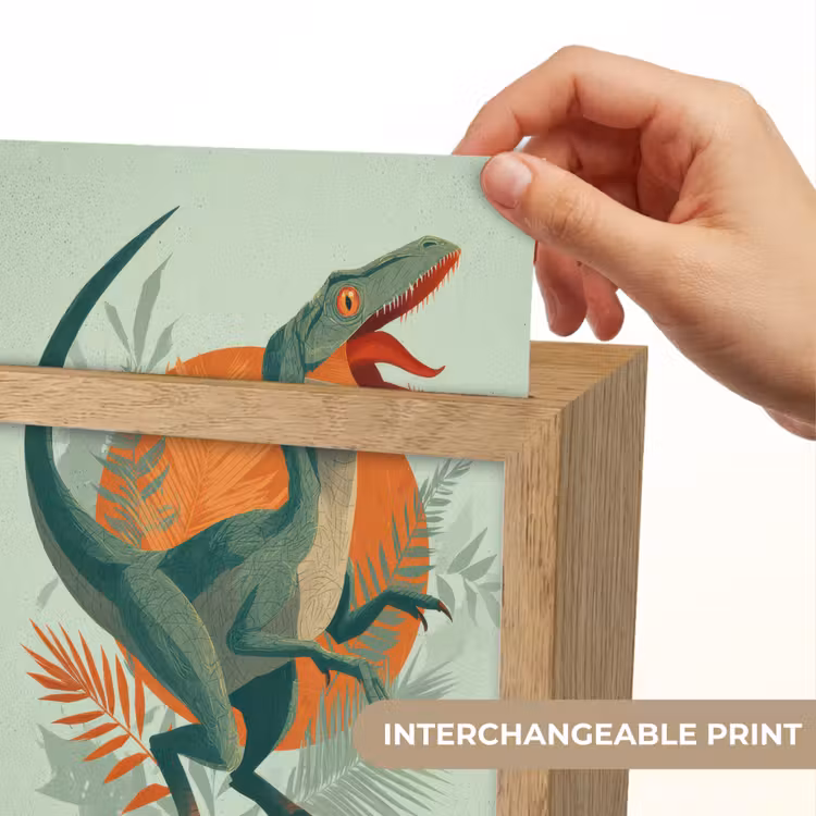 Dino - Bladeren - Grafisch - Groen Light Box met kabel (Kinderlampje) klein -USP_websiteprintEN