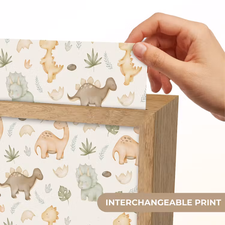 Dino - Patroon - Pastel Light Box met kabel (Kinderlampje) klein -USP_websiteprintEN