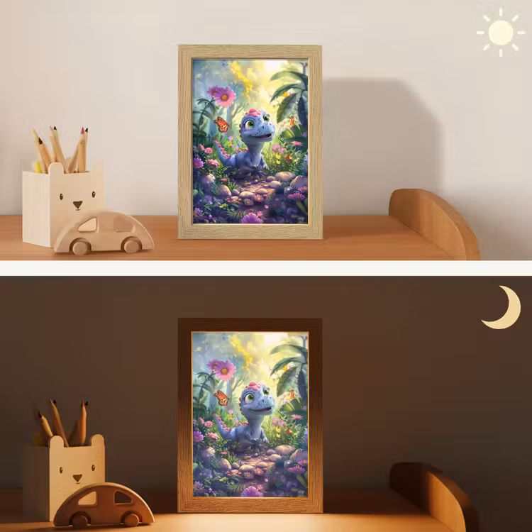 Dino - Paars - Baby - Dinosaurus Light Box met kabel klein -sfeer3_kind