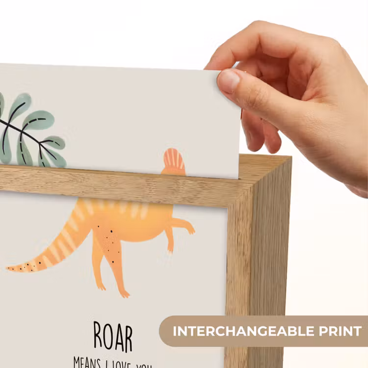 Dino - Quote - Dinosaurus - Beige Light Box met kabel (Kinderlampje) klein -USP_websiteprintEN