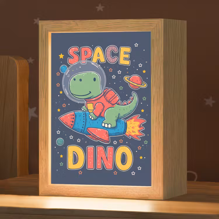 Dino - Raket - Kleurrijk Light Box met kabel klein -zzz_3d_website