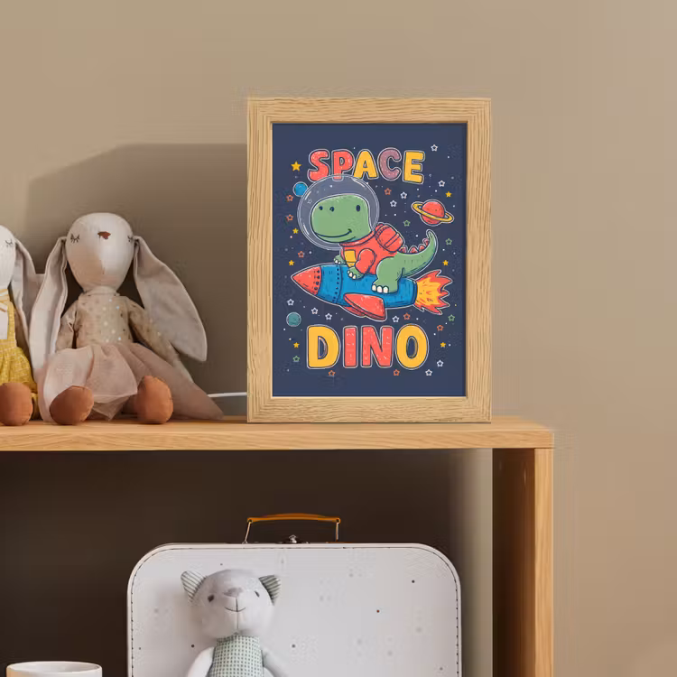 Dino - Raket - Kleurrijk Light Box met kabel klein -sfeer2_kind