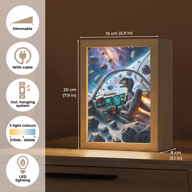 Dino - Ruimte - Jongens Light Box met kabel (Kinderlampje) klein -USP_EN