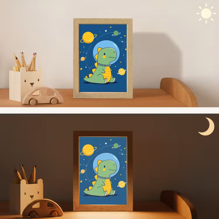 Dino - Ruimte - Planeten Light Box met kabel klein -sfeer3_kind