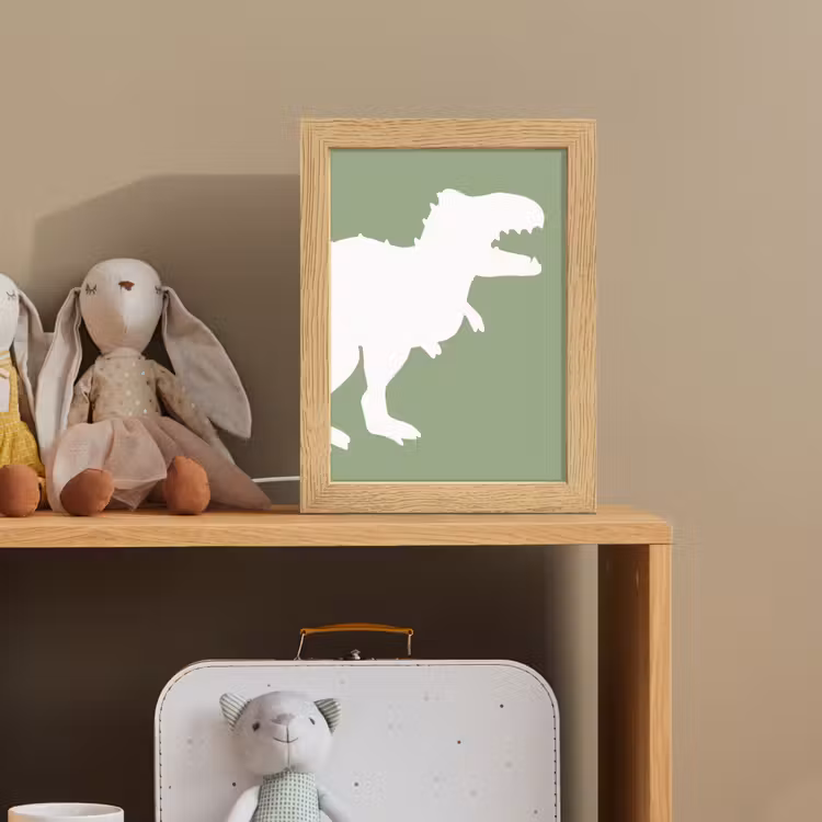 Dino - T-rex - Dinosaurus - Groen - Tyrannosaurus rex Light Box met kabel klein -sfeer2_kind