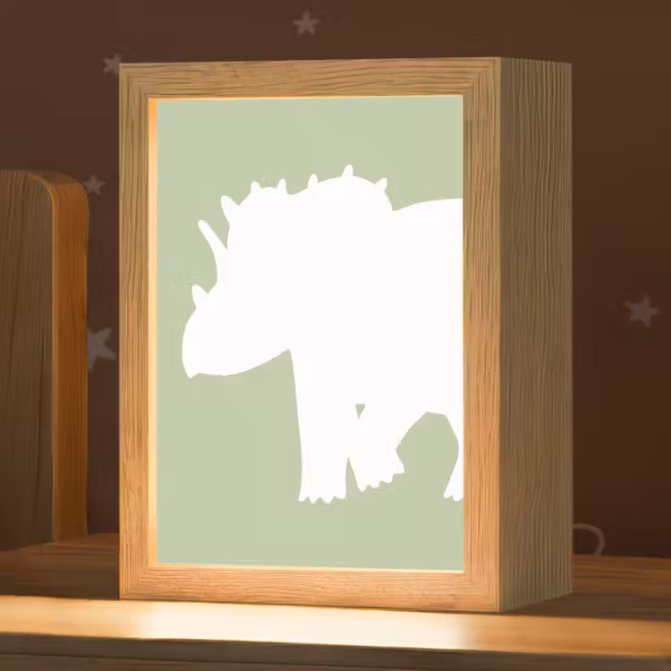 Dino - Triceratops - Dinosaurus - Groen Light Box met kabel klein -zzz_3d_website