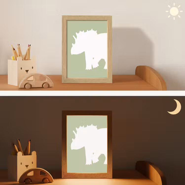 Dino - Triceratops - Dinosaurus - Groen Light Box met kabel klein -sfeer3_kind