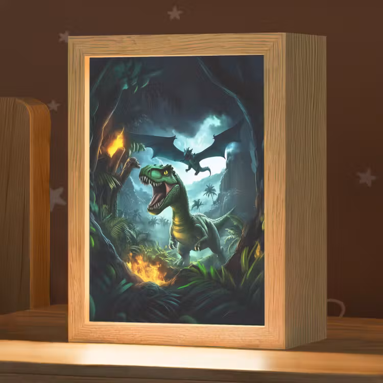 Dinosaurus - Draak - Jungle - Groen Light Box met kabel klein -zzz_3d_website