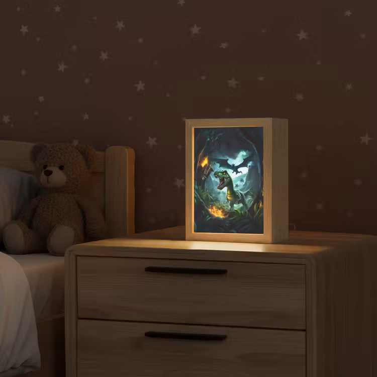 Dinosaurus - Draak - Jungle - Groen Light Box met kabel klein -sfeer1_kind