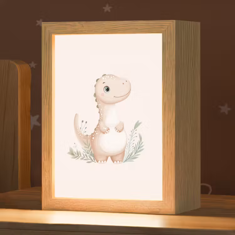 Dinosaurus - Bladeren - Pastel Light Box met kabel klein -zzz_3d_website