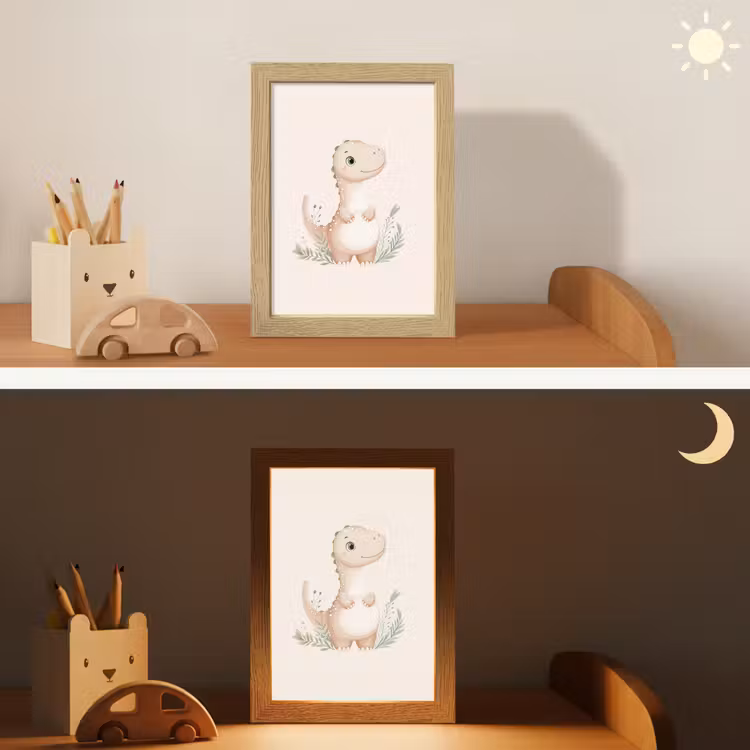 Dinosaurus - Bladeren - Pastel Light Box met kabel klein -sfeer3_kind