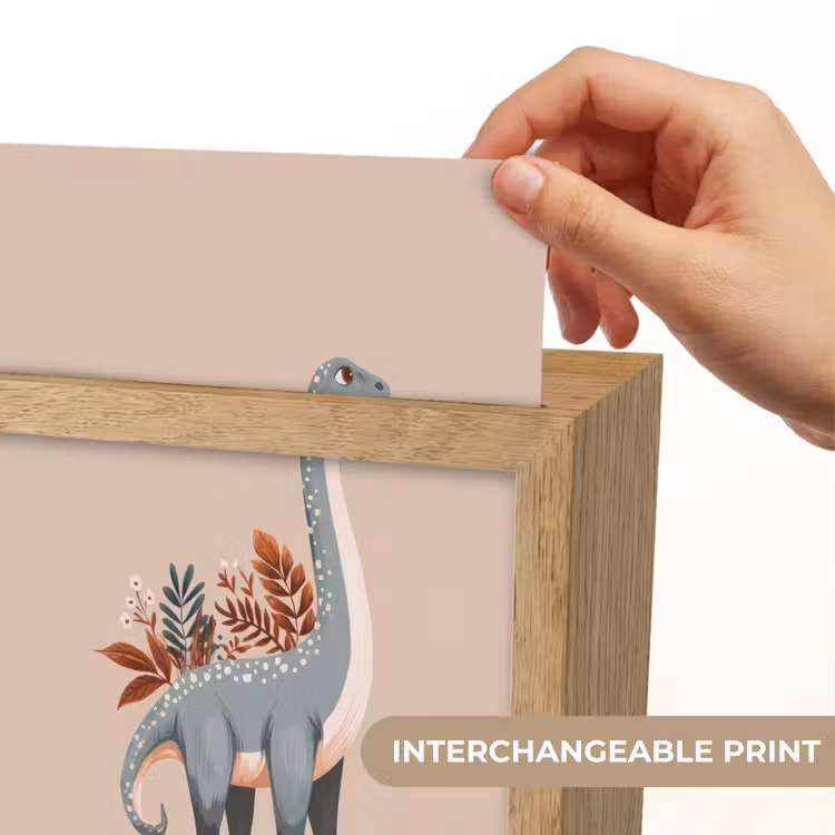 Dinosaurus - Planten - Beige Light Box met kabel (Kinderlampje) klein -USP_websiteprintEN