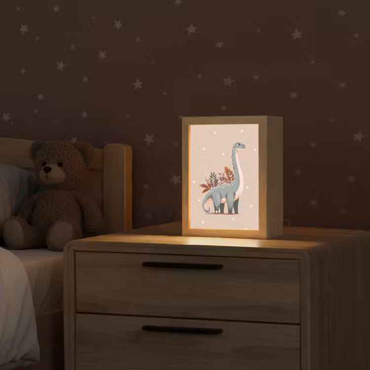 Dinosaurus - Planten - Beige - Stippen Light Box met kabel klein -sfeer1_kind