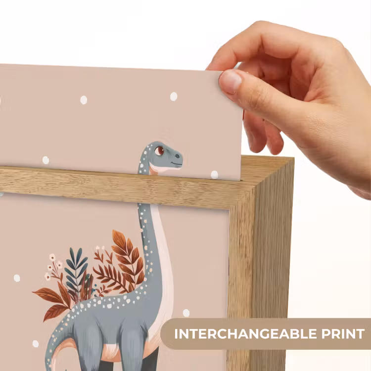 Dinosaurus - Planten - Beige - Stippen Light Box met kabel (Kinderlampje) klein -USP_websiteprintEN