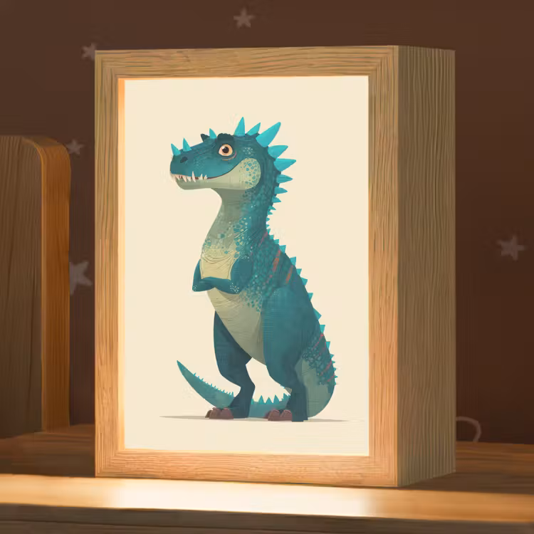 Dinosaurus - Turquoise - Stekels Light Box met kabel klein -zzz_3d_website