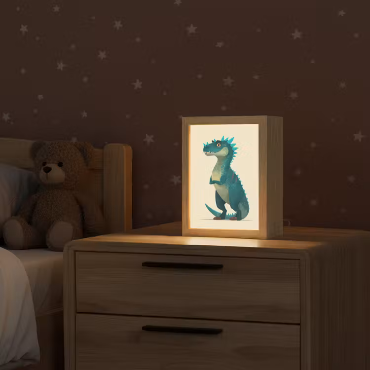 Dinosaurus - Turquoise - Stekels Light Box met kabel klein -sfeer1_kind