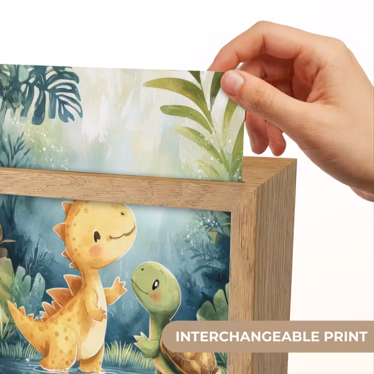 Dinosaurus - Schildpad - Illustratie - Aquarel Light Box met kabel (Kinderlampje) klein -USP_websiteprintEN