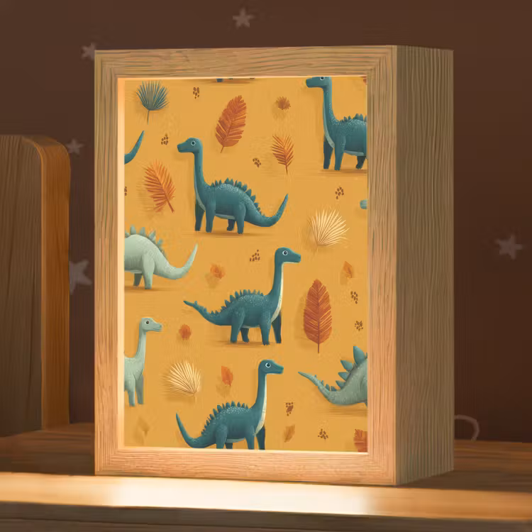 Dinosaurussen - Stekels - Herfstbladeren - Bruin Light Box met kabel klein -zzz_3d_website
